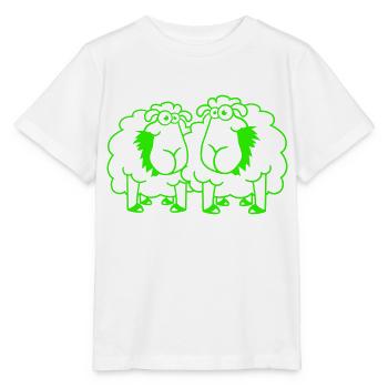 Two Sheep Eating Grass 2 Friends Team Hungry - Stanley/Stella MINI CREATOR Kids’ T-Shirt - white - Front - Maike (125cm)