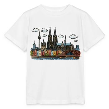 koeln skyline - Stanley/Stella Kinder T-Shirt MINI CREATOR  - Weiß - Vorne - Maike (125cm)