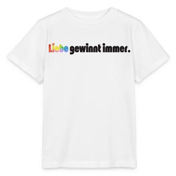 Liebe gewinnt immer Frieden Statement Vielfalt - Stanley/Stella Kinder T-Shirt MINI CREATOR  - Weiß - Vorne - Maike (125cm)