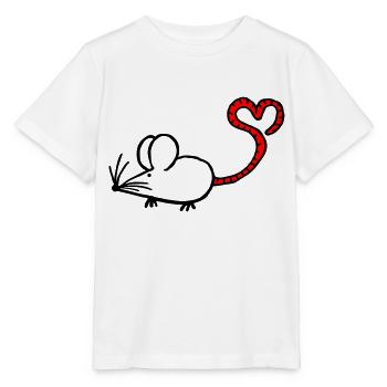 Mausi-Herz - Stanley/Stella Kinder T-Shirt MINI CREATOR  - Weiß - Vorne - Maike (125cm)