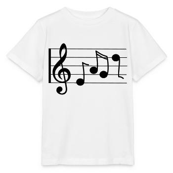 Treble staff with notes - Stanley/Stella MINI CREATOR Kids’ T-Shirt - white - Front - Maike (125cm)