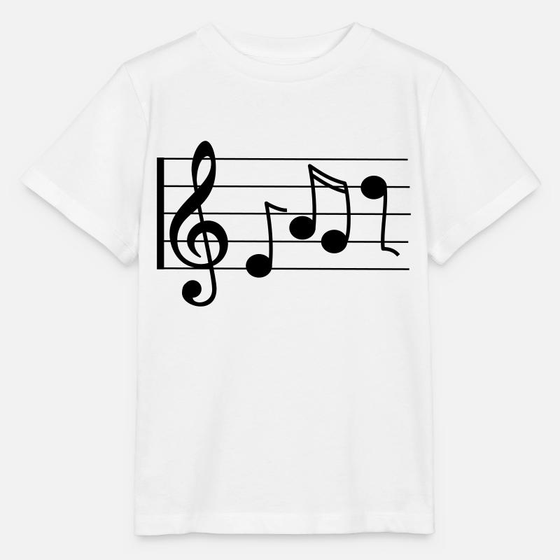 Violinschlüssel mit Noten - Stanley/Stella Kinder T-Shirt MINI CREATOR  - Weiß
