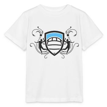 volleyball_wappen_v3_3c - T-shirt bio MINI CREATOR Stanley/Stella Enfant - blanc - Devant - Maike (125cm)