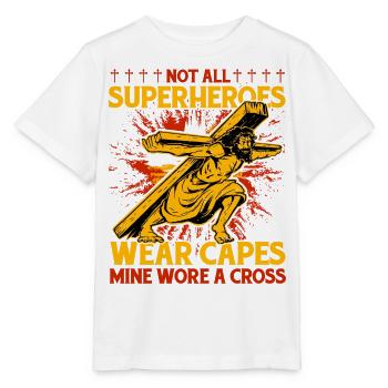 Not all Superheroes wear capes mine wore a Cross - Stanley/Stella MINI CREATOR Kids’ T-Shirt - white - Front - Maike (125cm)
