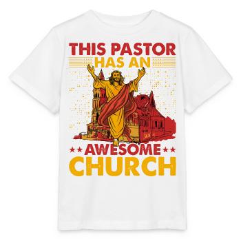 This Pastor has an awesome Church Christian - Stanley/Stella Kinder T-Shirt MINI CREATOR  - Weiß - Vorne - Maike (125cm)
