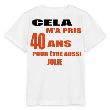 Cela M’a Pris 40 Ans Pour Être Aussi Jolie - T-shirt bio MINI CREATOR Stanley/Stella Enfant - blanc - Devant - Maike (125cm)