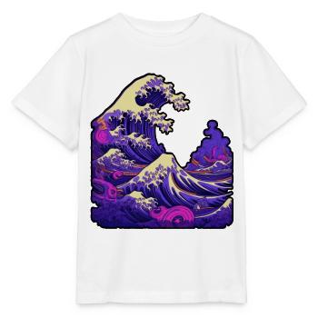 Tsunami wave japanese art, low colour palette - T-shirt bio MINI CREATOR Stanley/Stella Enfant - blanc - Devant - Maike (125cm)