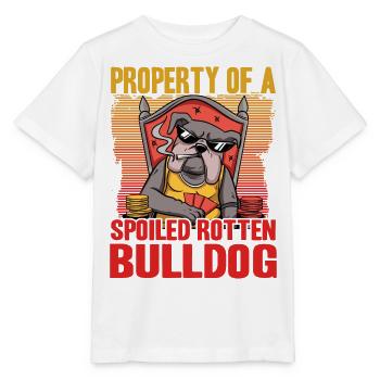 Property of a Spoiled rotten Bulldog - Stanley/Stella MINI CREATOR Kids’ T-Shirt - white - Front - Maike (125cm)