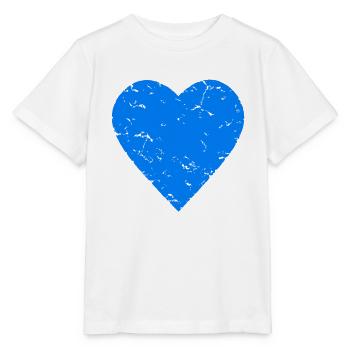 Coeur bleu - Eau - Bavière - Look usé - T-shirt bio MINI CREATOR Stanley/Stella Enfant - blanc - Devant - Maike (125cm)