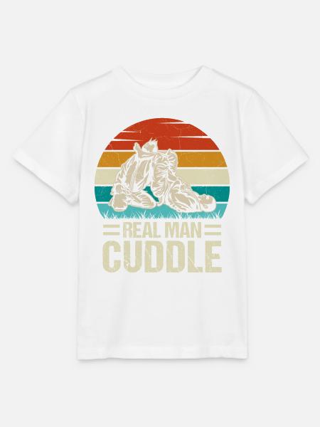 Real Man Cuddle Jiu-Jitsu - Stanley/Stella Kinder T-Shirt MINI CREATOR - Weiß