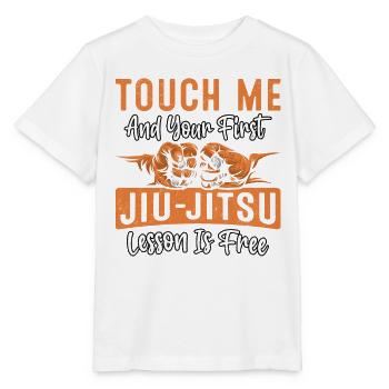 Touch me and your first Jiu-Jitsu Lesson is free - Stanley/Stella MINI CREATOR Kids’ T-Shirt - white - Front - Maike (125cm)