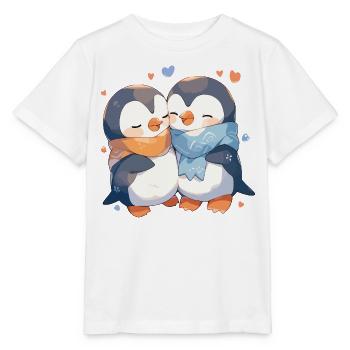 Pingouin Coeur Amour Mignon Câlin Pingouin Amour - T-shirt bio MINI CREATOR Stanley/Stella Enfant - blanc - Devant - Maike (125cm)