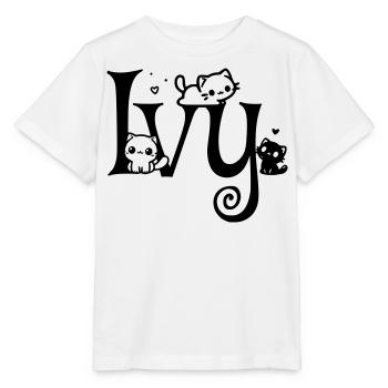 lierre Nom Prénom Nom du chaton - T-shirt bio MINI CREATOR Stanley/Stella Enfant - blanc - Devant - Maike (125cm)