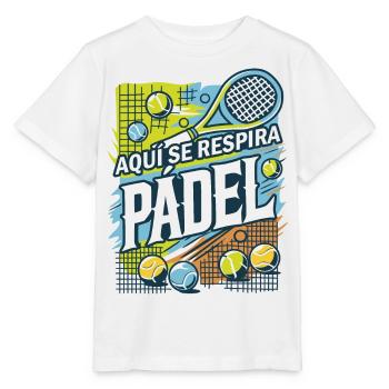 Du atmest PADEL - Stanley/Stella Kinder T-Shirt MINI CREATOR  - Weiß - Vorne - Maike (125cm)