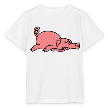 Totes Schwein am Boden - Stanley/Stella Kinder T-Shirt MINI CREATOR  - Weiß - Vorne - Maike (125cm)