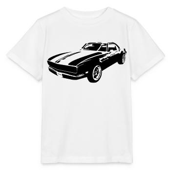 Klassisches Muscle-Car - Stanley/Stella Kinder T-Shirt MINI CREATOR  - Weiß - Vorne - Maike (125cm)