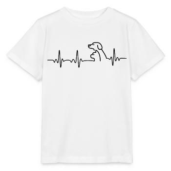 Herzfrequenz Katze und Hund - Stanley/Stella Kinder T-Shirt MINI CREATOR  - Weiß - Vorne - Maike (125cm)