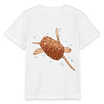 Tortue aquatique - T-shirt bio MINI CREATOR Stanley/Stella Enfant - blanc - Devant - Maike (125cm)