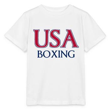BOXE USA - Couleurs nationales - États-Unis - T-shirt bio MINI CREATOR Stanley/Stella Enfant - blanc - Devant - Maike (125cm)