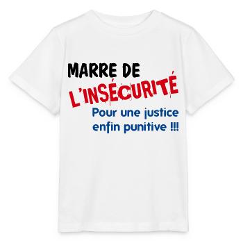 Marre de l'insécurité - T-shirt bio MINI CREATOR Stanley/Stella Enfant - blanc - Devant - Maike (125cm)