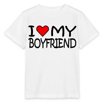 I love my boyfriend - Stanley/Stella Kinder T-Shirt MINI CREATOR  - Weiß - Vorne - Maike (125cm)