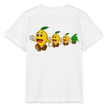 Zitronen Familie Entenmarsch mit einer Limette - Stanley/Stella Kinder T-Shirt MINI CREATOR  - Weiß - Vorne - Maike (125cm)