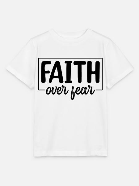 Faith over Fear - Stanley/Stella Kinder T-Shirt MINI CREATOR  - Weiß