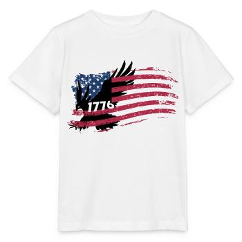 Amerika 1776, Freiheit, Recht und Einigkeit, - Stanley/Stella Kinder T-Shirt MINI CREATOR  - Weiß - Vorne - Maike (125cm)