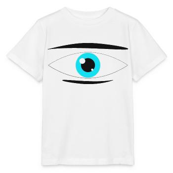Oeil Manga turquoise - T-shirt bio MINI CREATOR Stanley/Stella Enfant - blanc - Devant - Maike (125cm)