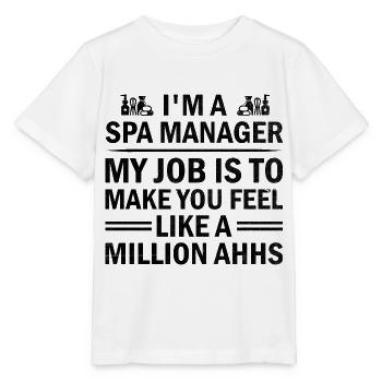 Gestionnaire de SPA Emploi Bien-être Drôle Gestion de SPA Sayi - T-shirt bio MINI CREATOR Stanley/Stella Enfant - blanc - Devant - Maike (125cm)