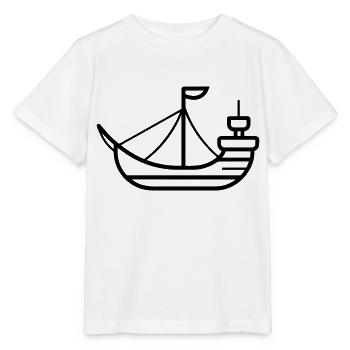 Bateau pirate - T-shirt bio MINI CREATOR Stanley/Stella Enfant - blanc - Devant - Maike (125cm)