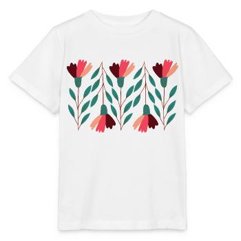 Flower Power - Stanley/Stella Kinder T-Shirt MINI CREATOR  - Weiß - Vorne - Maike (125cm)