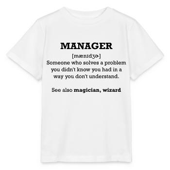 manager - wizard - T-shirt bio MINI CREATOR Stanley/Stella Enfant - blanc - Devant - Maike (125cm)