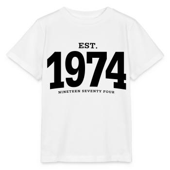 HNE. 1974 Nineteen Seventy Four - T-shirt bio MINI CREATOR Stanley/Stella Enfant - blanc - Devant - Maike (125cm)
