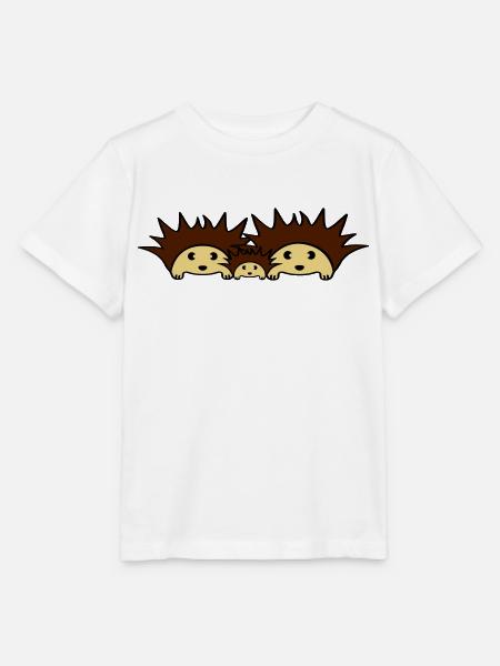 Cute Hedgehog Family - T-shirt bio MINI CREATOR Stanley/Stella Enfant - blanc