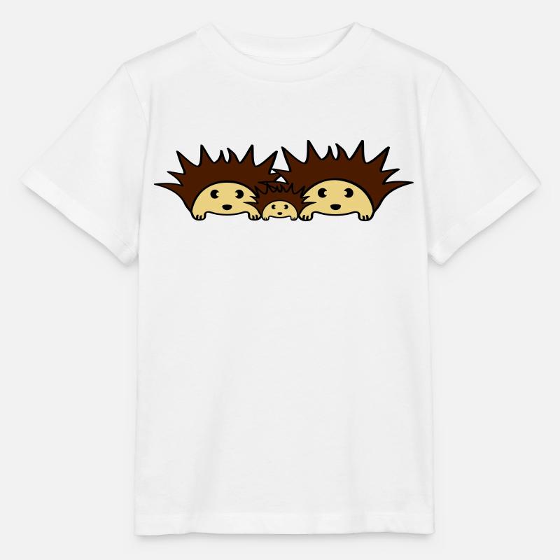 Cute Hedgehog Family - T-shirt bio MINI CREATOR Stanley/Stella Enfant - blanc