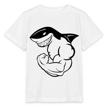 strong shark - Stanley/Stella MINI CREATOR Kids’ T-Shirt - white - Front - Maike (125cm)