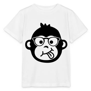 monkey affe brille emoji - Stanley/Stella Kinder T-Shirt MINI CREATOR  - Weiß - Vorne - Maike (125cm)