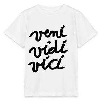 veni vidi vici Geschenk Idee römisch - Stanley/Stella Kinder T-Shirt MINI CREATOR  - Weiß - Vorne - Maike (125cm)