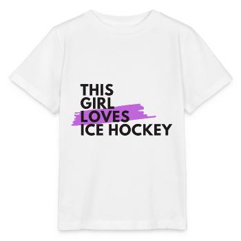 Cette fille aime le hockey sur glace - T-shirt bio MINI CREATOR Stanley/Stella Enfant - blanc - Devant - Maike (125cm)