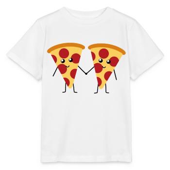 Süße Kawaii pepperoni Pizza hält Hände - Stanley/Stella Kinder T-Shirt MINI CREATOR  - Weiß - Vorne - Maike (125cm)