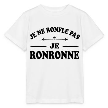 Je ne ronfle pas je ronronne humoristique - T-shirt bio MINI CREATOR Stanley/Stella Enfant - blanc - Devant - Maike (125cm)
