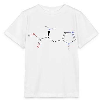 Histidin Molekül - Farbige Strukturformel - Stanley/Stella Kinder T-Shirt MINI CREATOR  - Weiß - Vorne - Maike (125cm)