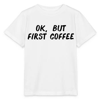 ok premier café café disant police petit déjeuner - T-shirt bio MINI CREATOR Stanley/Stella Enfant - blanc - Devant - Maike (125cm)