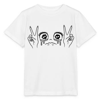 Sakasmus Female Victory Hand Signal - Stanley/Stella MINI CREATOR Kids’ T-Shirt - white - Front - Maike (125cm)