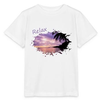 relax chill out Palmen palms sundown - Stanley/Stella Kinder T-Shirt MINI CREATOR  - Weiß - Vorne - Maike (125cm)