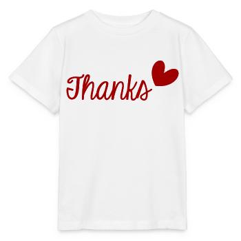 THANK YOU. THANKS. THANK YOU. ANNIVERSARY. BIRTH. - Stanley/Stella MINI CREATOR Kids’ T-Shirt - white - Front - Maike (125cm)