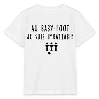humour baby-foot / au baby foot je suis imbattable - T-shirt bio MINI CREATOR Stanley/Stella Enfant - blanc - Devant - Maike (125cm)