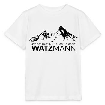 Berg Watzmann Coordonnées GPS Géocachette d’adresse - T-shirt bio MINI CREATOR Stanley/Stella Enfant - blanc - Devant - Maike (125cm)