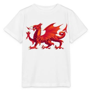 Walisischer Drache - Y Ddraig Goch - Stanley/Stella Kinder T-Shirt MINI CREATOR  - Weiß - Vorne - Maike (125cm)